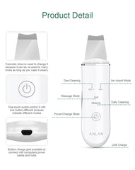 Skin Scrubber ANLAN® – Nettoyage en profondeur par ultrasons, Ion+, EMS